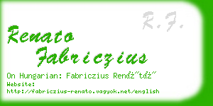 renato fabriczius business card